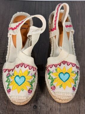 Toni Pons Espadrille Wedge Sandals World Family Ibiza Embroidered Size 36